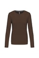 Dames T-shirt lange mouw Kariban K383 CHOCOLATE